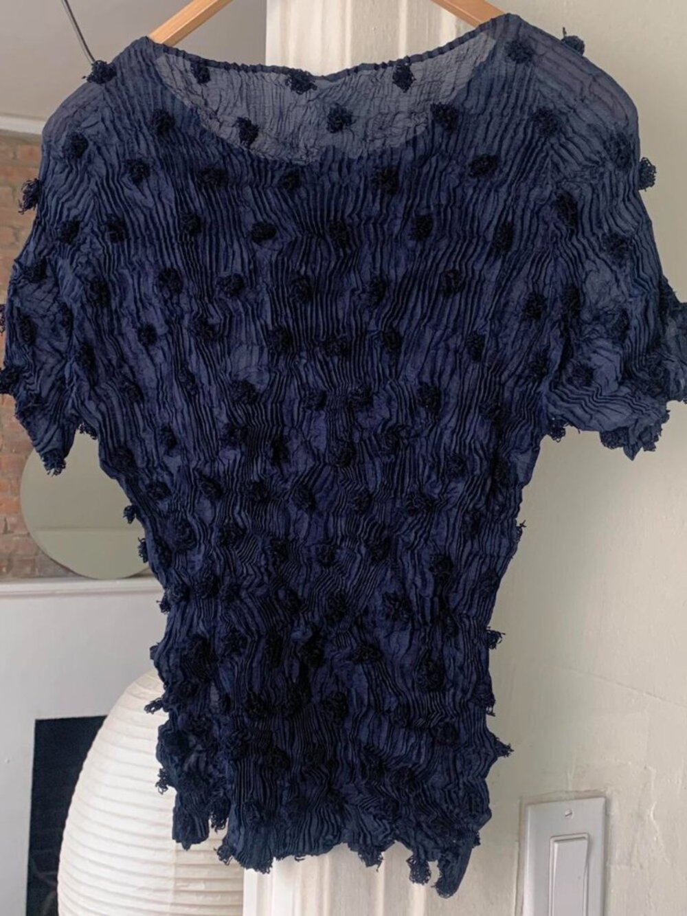 Issey Miyake Pom Pom Top in Dark Navy M - Picture 5 of 7